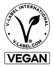 A graphic image shows a flower growing out of a stylized V, with the word VEGAN underneath.